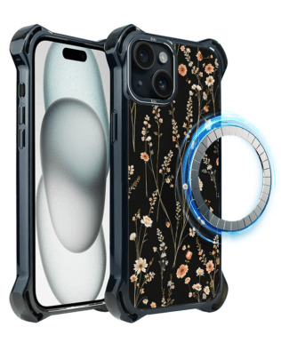 Etui iPhone 15 IBIZU DropGuard Ultra z MagSafe, Pastel Bloom, Północny ogród