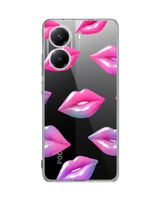 Etui do Xiaomi POCO X7 Pro przeźroczyste, silikonowe Flexi, hologramowe usta