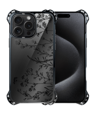 Etui do iPhone 15 Pro IBIZU DropGuard Ultra z MagSafe, Midnight, Dotyk kwiatów