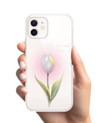 Etui do iPhone 12 Mini przeźroczyste, silikonowe Flexi, kwiaty, tulipan