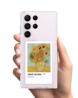 Etui do Samsung Galaxy S23 Ultra przeźroczyste, silikonowe Flexi, słoneczniki Van Gogh