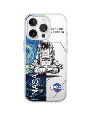 Etui do iPhone 16 Pro Max przeźroczyste, silikonowe Flexi, Keep Calm in Cosmos