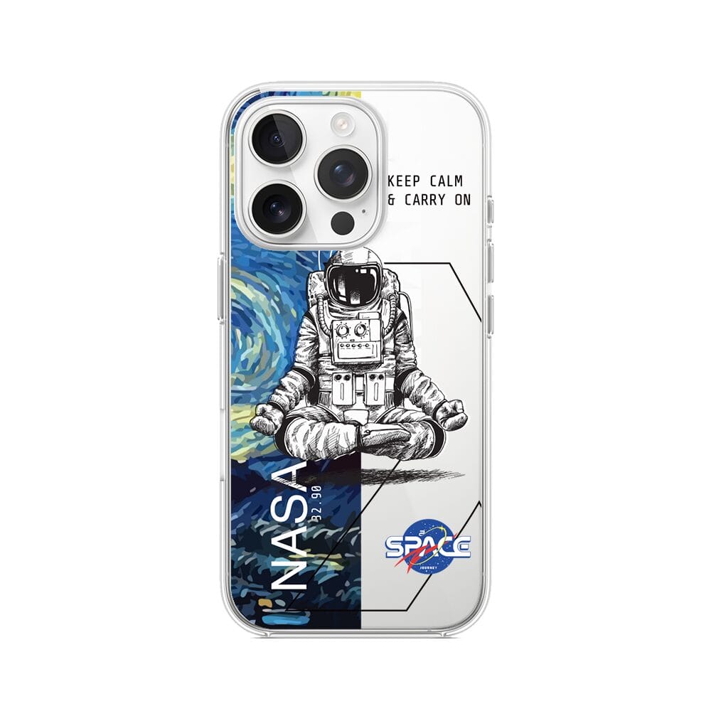 Etui do iPhone 16 Pro Max przeźroczyste, silikonowe Flexi, Keep Calm in Cosmos