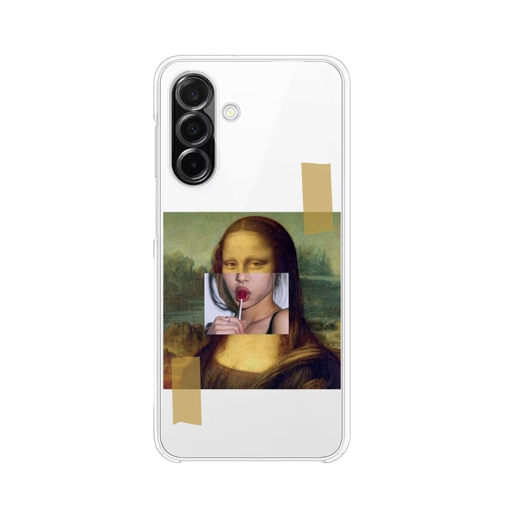 Etui do Samsung Galaxy A26 5G przeźroczyste, silikonowe Flexi, Mona Lisa z lizakiem