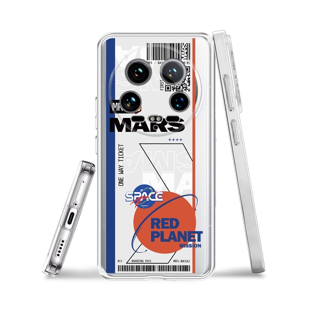 Etui do Xiaomi 14 Ultra przeźroczyste, silikonowe Flexi, bilet na Mars - obrazek 3