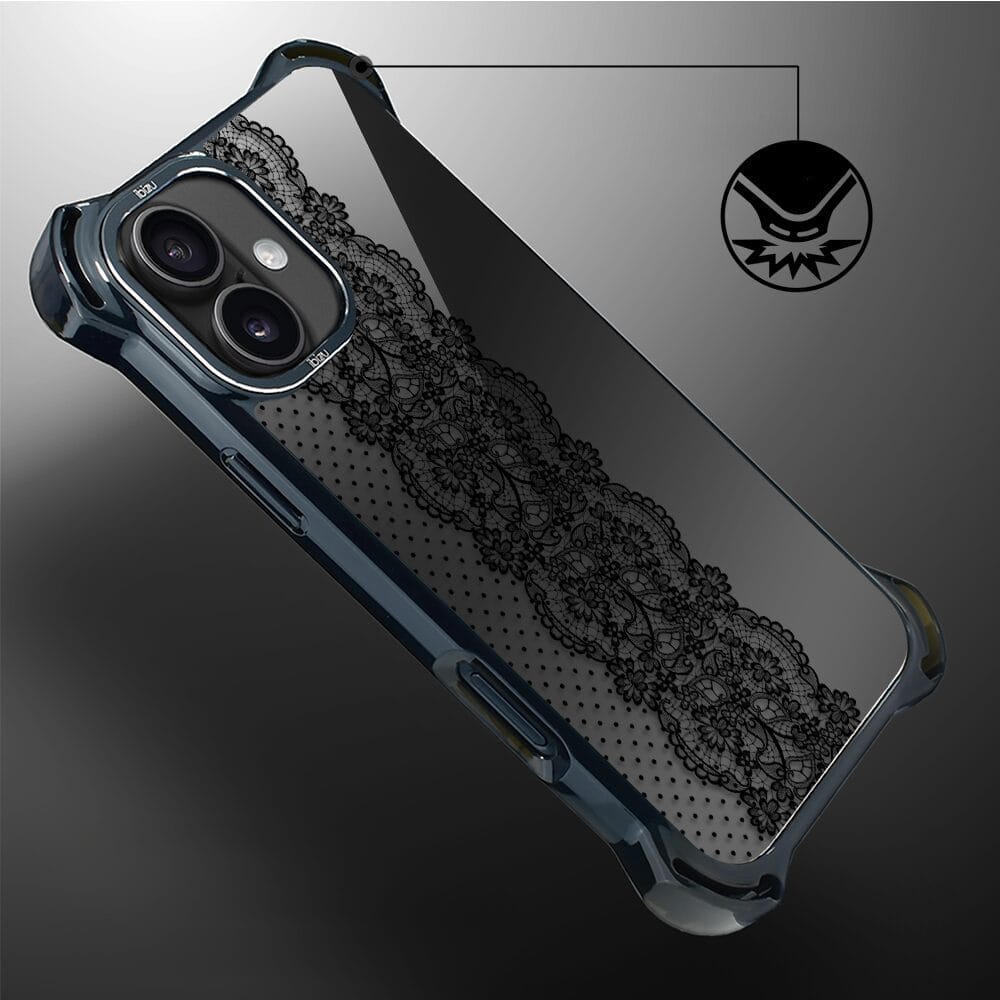 Etui do iPhone 16 IBIZU DropGuard Ultra z MagSafe, Midnight, Ornamentowa koronka - obrazek 6