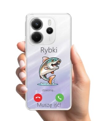 Etui do Xiaomi Redmi Note 14 5G przeźroczyste, silikonowe Flexi, rybki dzwonią