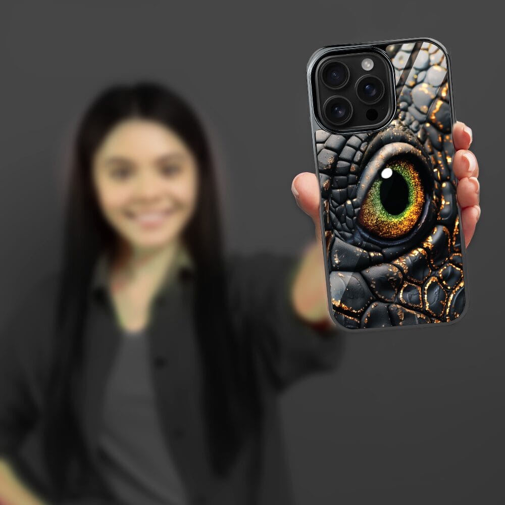 Etui do iPhone 16 Pro IBIZU Elite Glass z MagSafe Magia Azji amber dragon, czarny chrom - obrazek 5