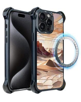 Etui do iPhone 15 Pro IBIZU DropGuard Ultra z MagSafe, Barwy Szkła, Pustynny spokój