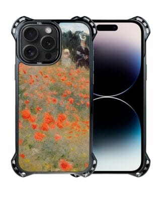 Etui iPhone 14 Pro IBIZU DropGuard Ultra z MagSafe, Claude Monet, pole maków