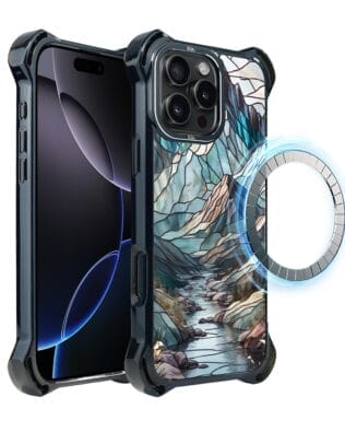 Etui do iPhone 16 Pro Max IBIZU DropGuard Ultra z MagSafe, Barwy Szkła, Górski Potok