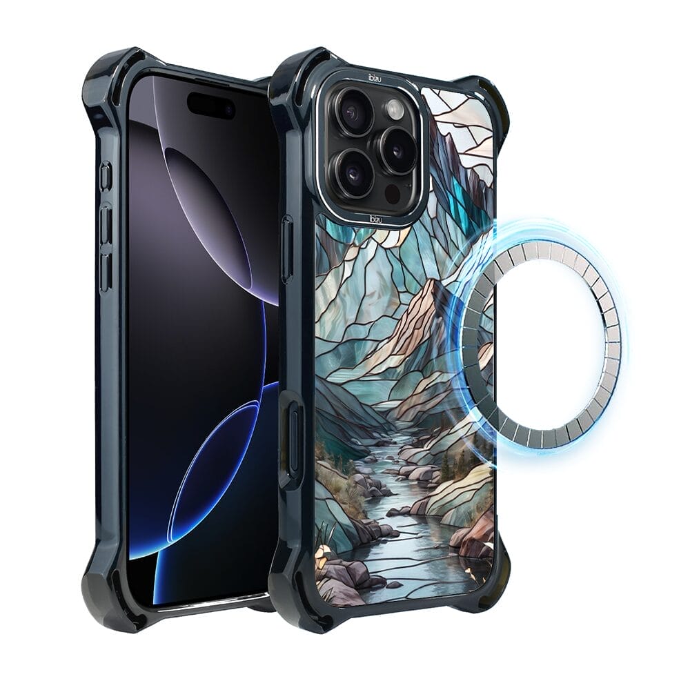 Etui do iPhone 16 Pro Max IBIZU DropGuard Ultra z MagSafe, Barwy Szkła, Górski Potok
