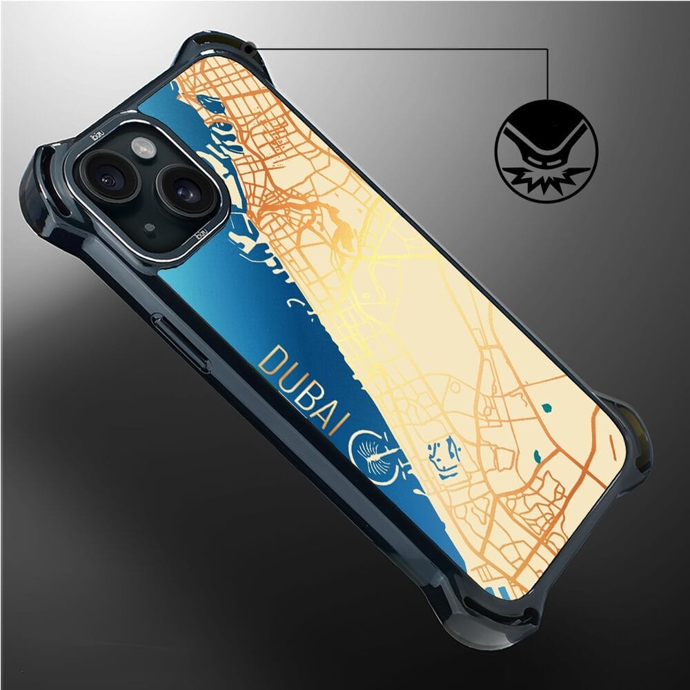 Etui do iPhone 15 Plus IBIZU DropGuard Ultra z MagSafe, mapy świata, Dubai - obrazek 4