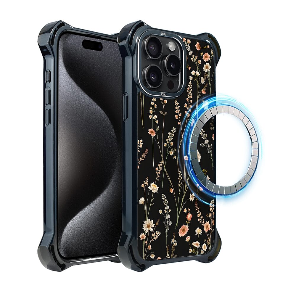 Etui iPhone 15 Pro IBIZU DropGuard Ultra z MagSafe, Pastel Bloom, Północny ogród
