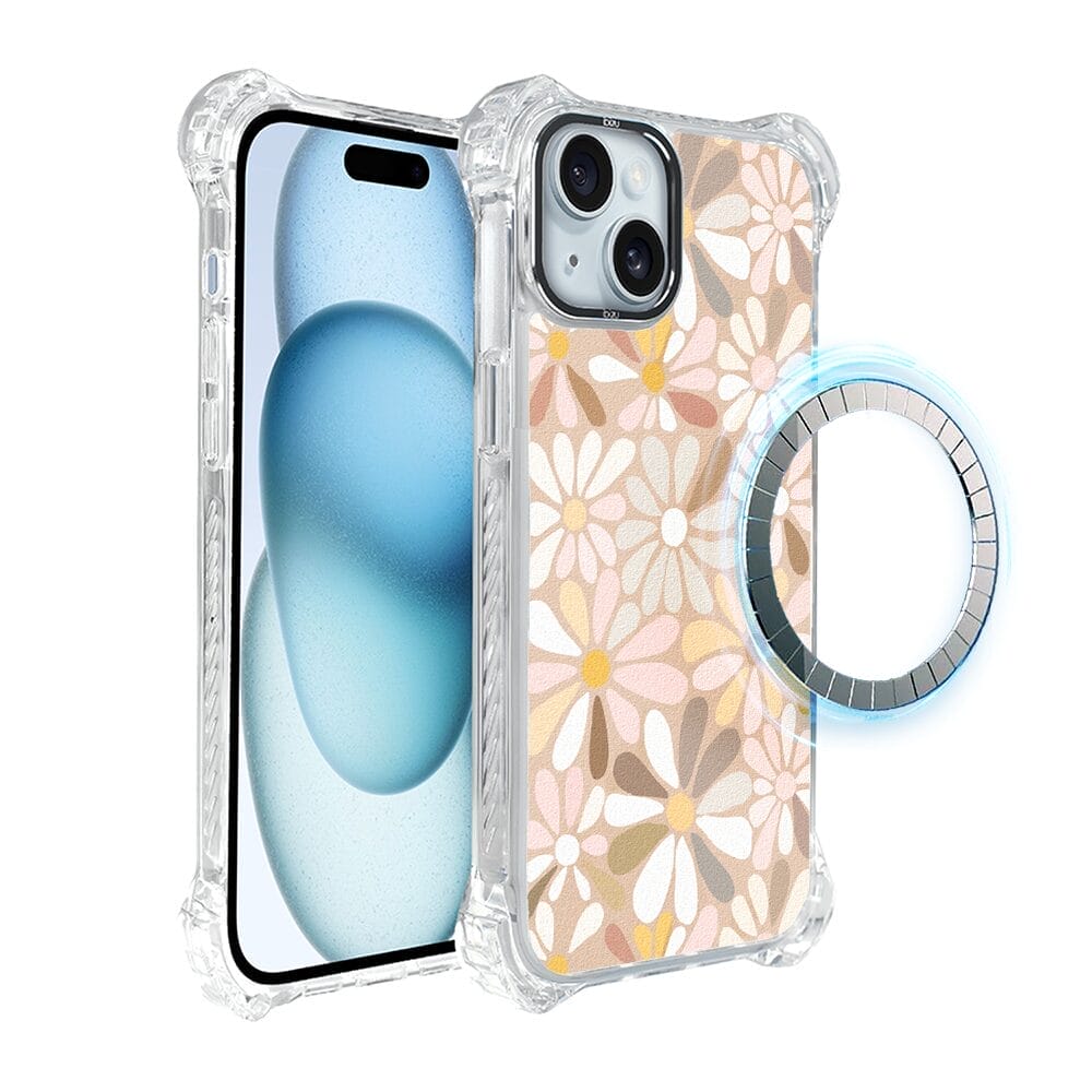Etui do iPhone 15 Plus IBIZU DropGuard Ultra z MagSafe, Boho, Kwiaty vintage