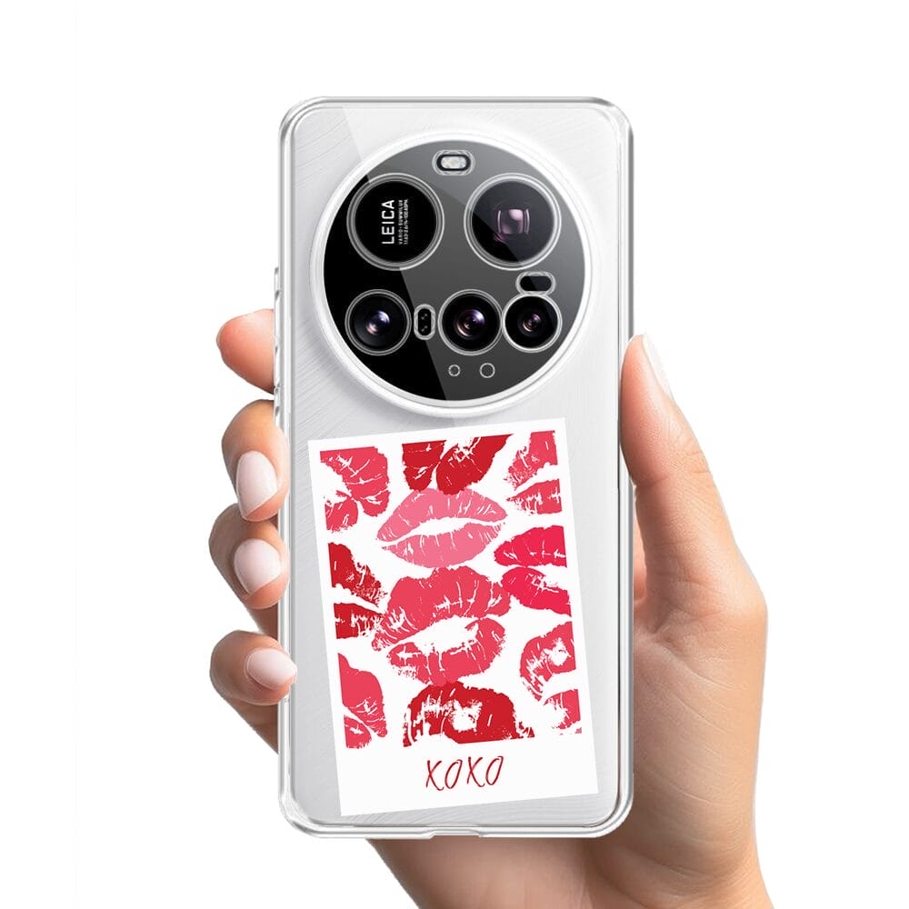 Etui do Xiaomi 15 Ultra przeźroczyste, silikonowe Flexi, pocałunki, polaroid - obrazek 2