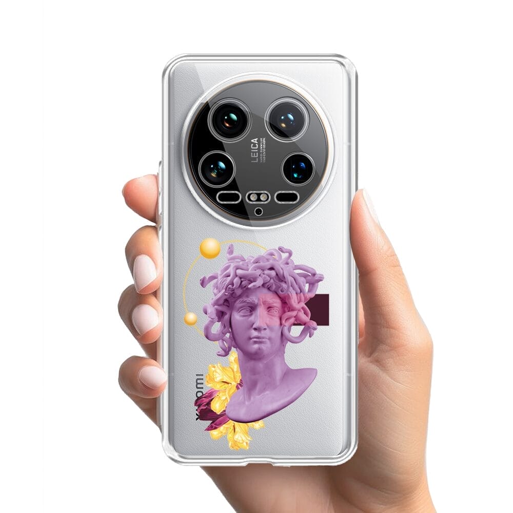 Etui do Xiaomi 14 Ultra przeźroczyste, silikonowe Flexi, antyczna figura, meduza - obrazek 2