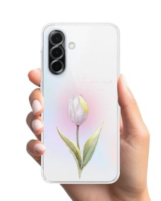 Etui do Samsung Galaxy A36 5G przeźroczyste, silikonowe Flexi, kwiaty, tulipan