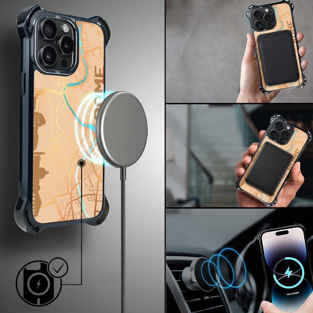 Etui do iPhone 14 Pro Max IBIZU DropGuard Ultra z MagSafe, Mapy Świata, Rome - obrazek 8