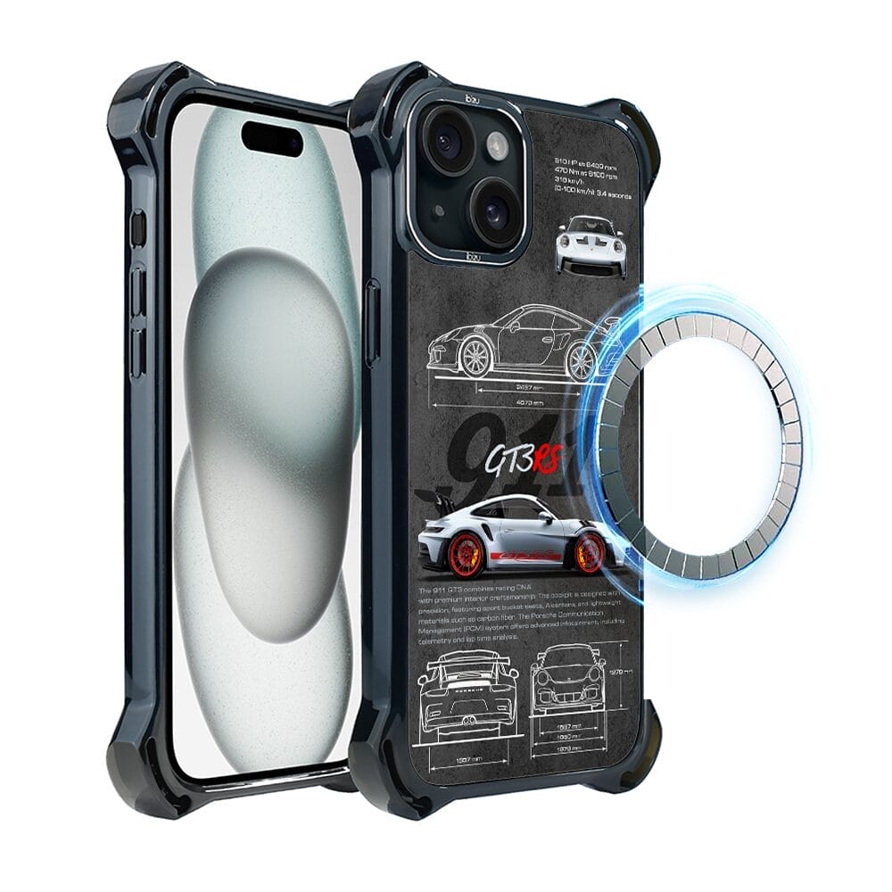 Etui do iPhone 15 IBIZU DropGuard Ultra z MagSafe, TechDrive, 911 GT3 RS