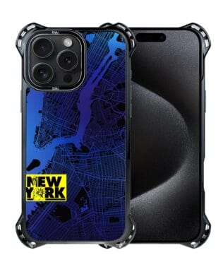 Etui do iPhone 15 Pro Max IBIZU DropGuard Ultra z MagSafe, Mapy Świata, New York