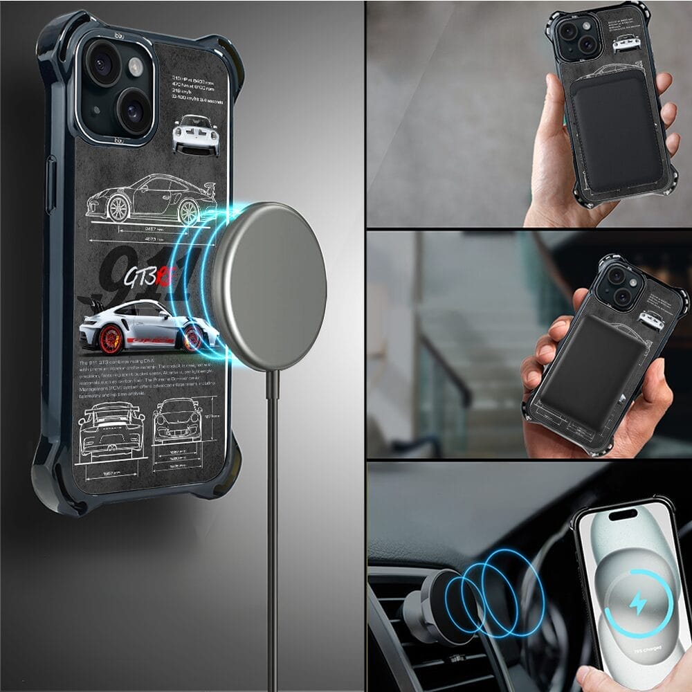 Etui do iPhone 15 IBIZU DropGuard Ultra z MagSafe, TechDrive, 911 GT3 RS - obrazek 8