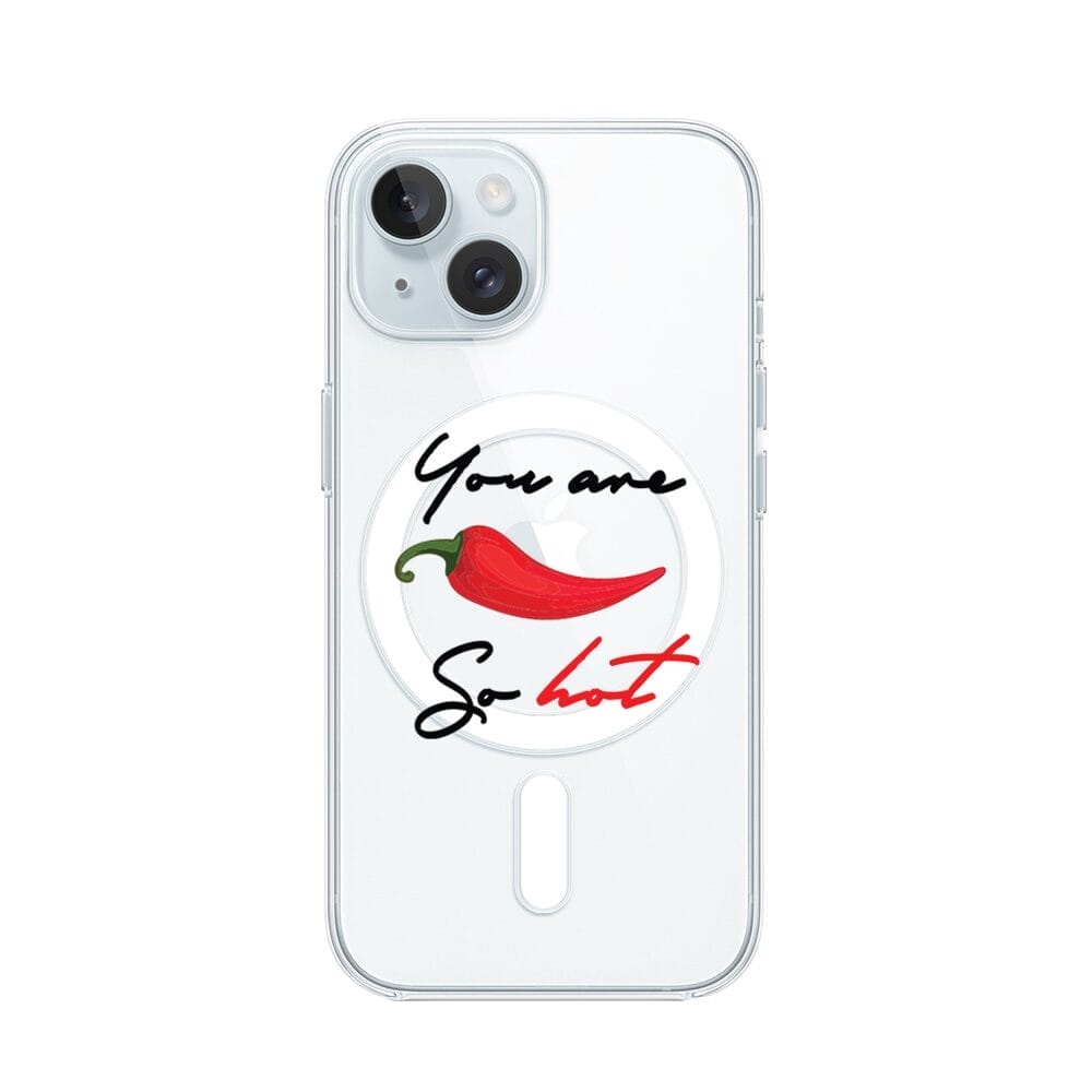 Etui do iPhone 15 z MagSafe przeźroczyste, silikonowe Flexi, papryczka chilli
