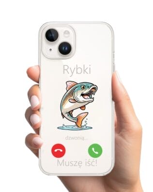 Etui do iPhone 14, przeźroczyste, silikonowe Flexi, rybki dzwonią