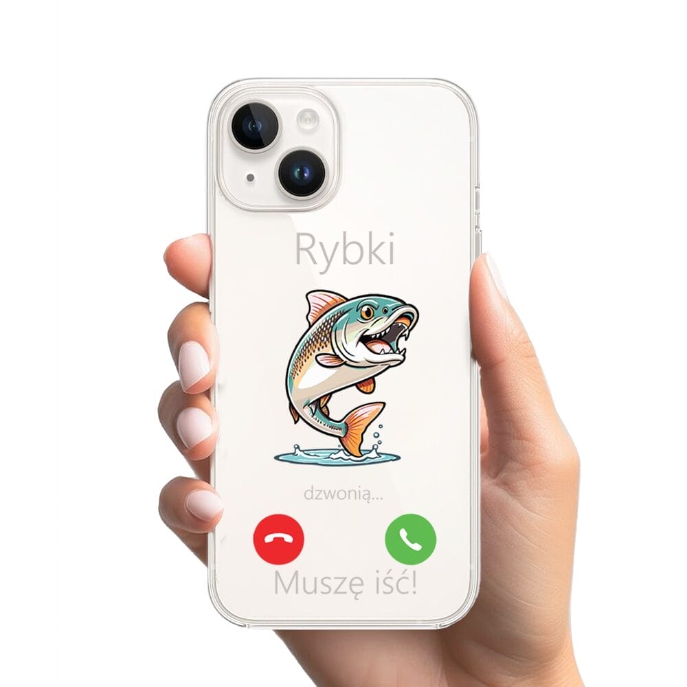 Etui do iPhone 14, przeźroczyste, silikonowe Flexi, rybki dzwonią - obrazek 2