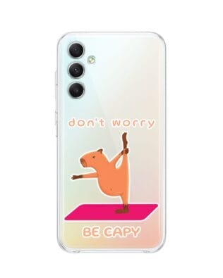 Etui do Samsung Galaxy A34 5G przeźroczyste, silikonowe Flexi, kapibara