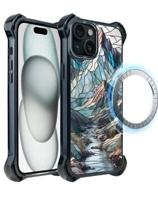 Etui do iPhone 15 Plus IBIZU DropGuard Ultra z MagSafe, Barwy Szkła, Górski Potok