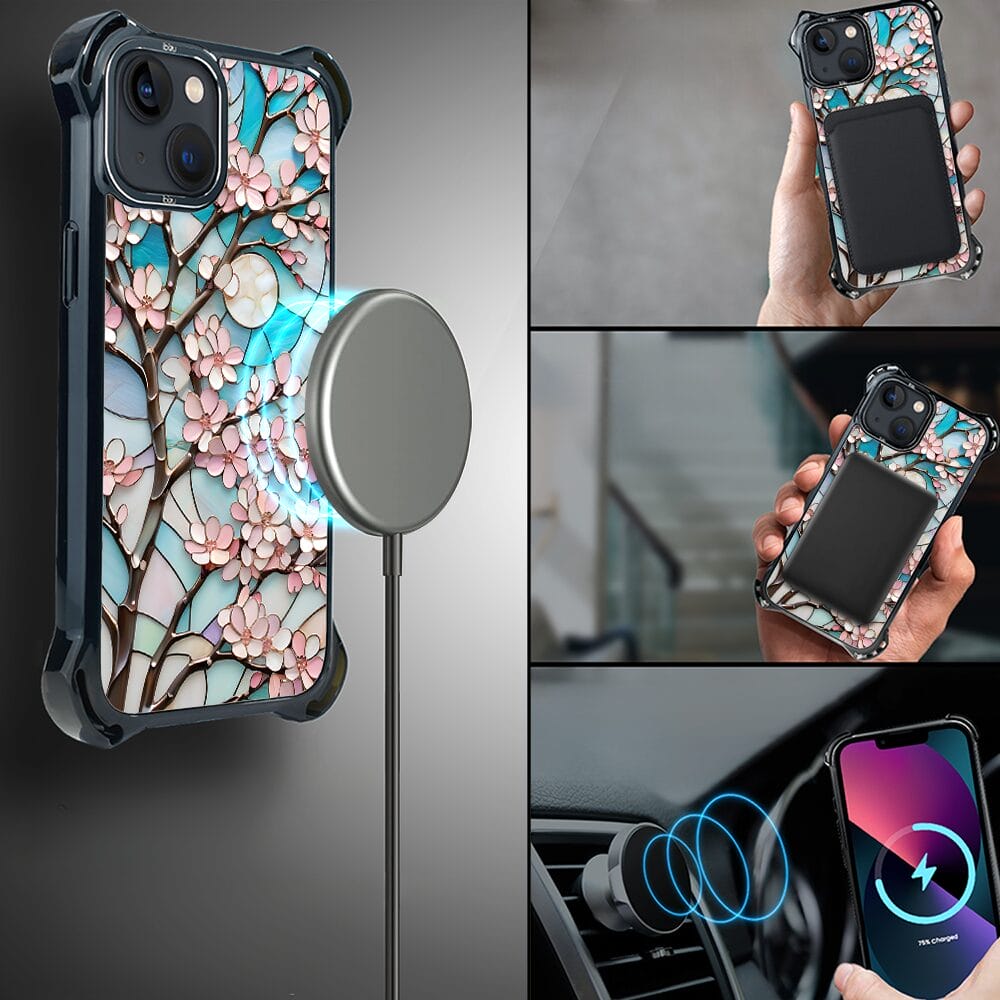 Etui do iPhone 13 IBIZU DropGuard Ultra z MagSafe, Barwy Szkła, Księżycowa Wiśnia - obrazek 8