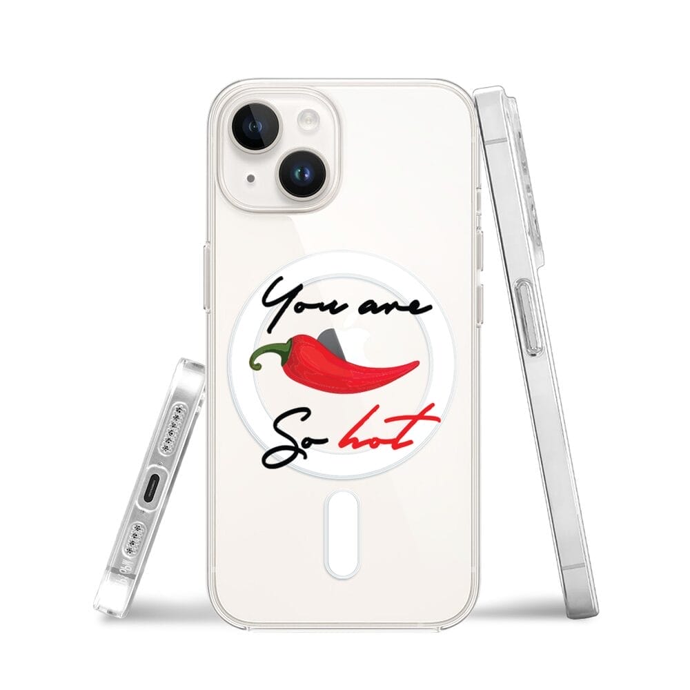 Etui do iPhone 13 Mini z MagSafe przeźroczyste, silikonowe Flexi, papryczka chilli - obrazek 3