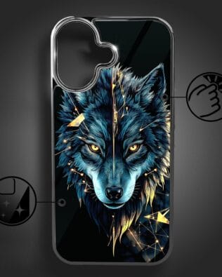 Etui do iPhone 16 Plus IBIZU Elite Glass z MagSafe wilk mocy, czarny chrom