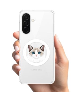 Etui do Samsung Galaxy A26 5G z MagSafe przeźroczyste, silikonowe Flexi, kot birmański