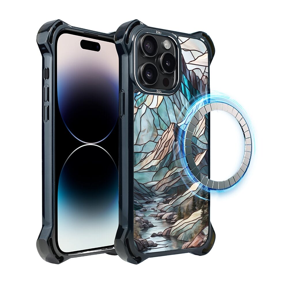Etui do iPhone 14 Pro IBIZU DropGuard Ultra z MagSafe, Barwy Szkła, Górski Potok