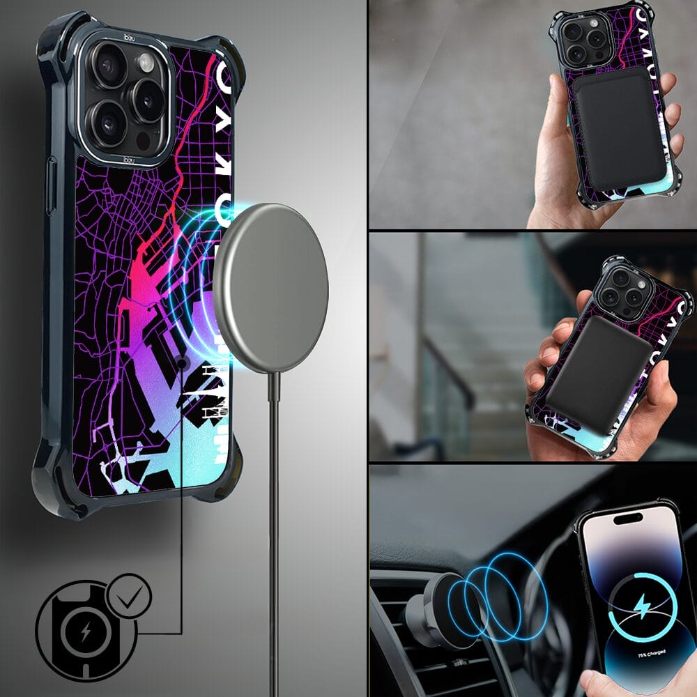 Etui do iPhone 14 Pro IBIZU DropGuard Ultra z MagSafe, Mapy Świata, Tokyo - obrazek 8