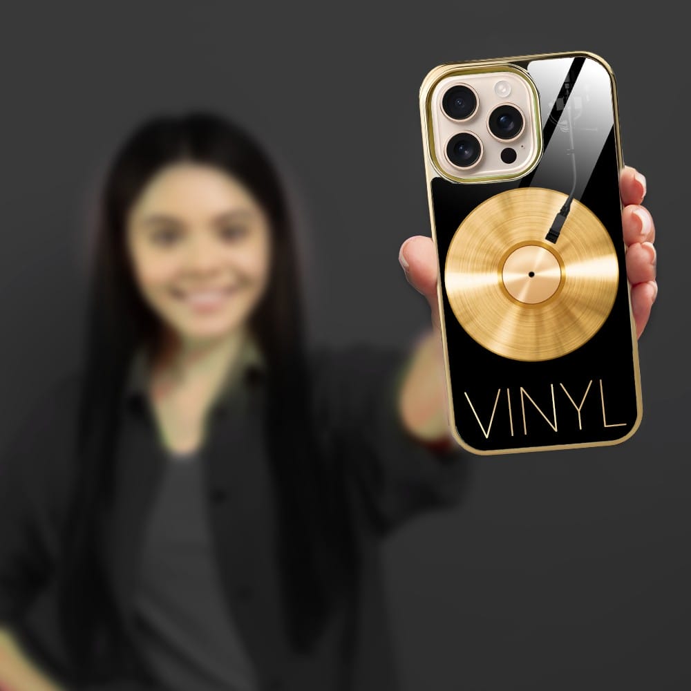 Etui do iPhone 16 Pro IBIZU Elite Glass z MagSafe Golden Midnight, Vinyl Lux, złote - obrazek 6