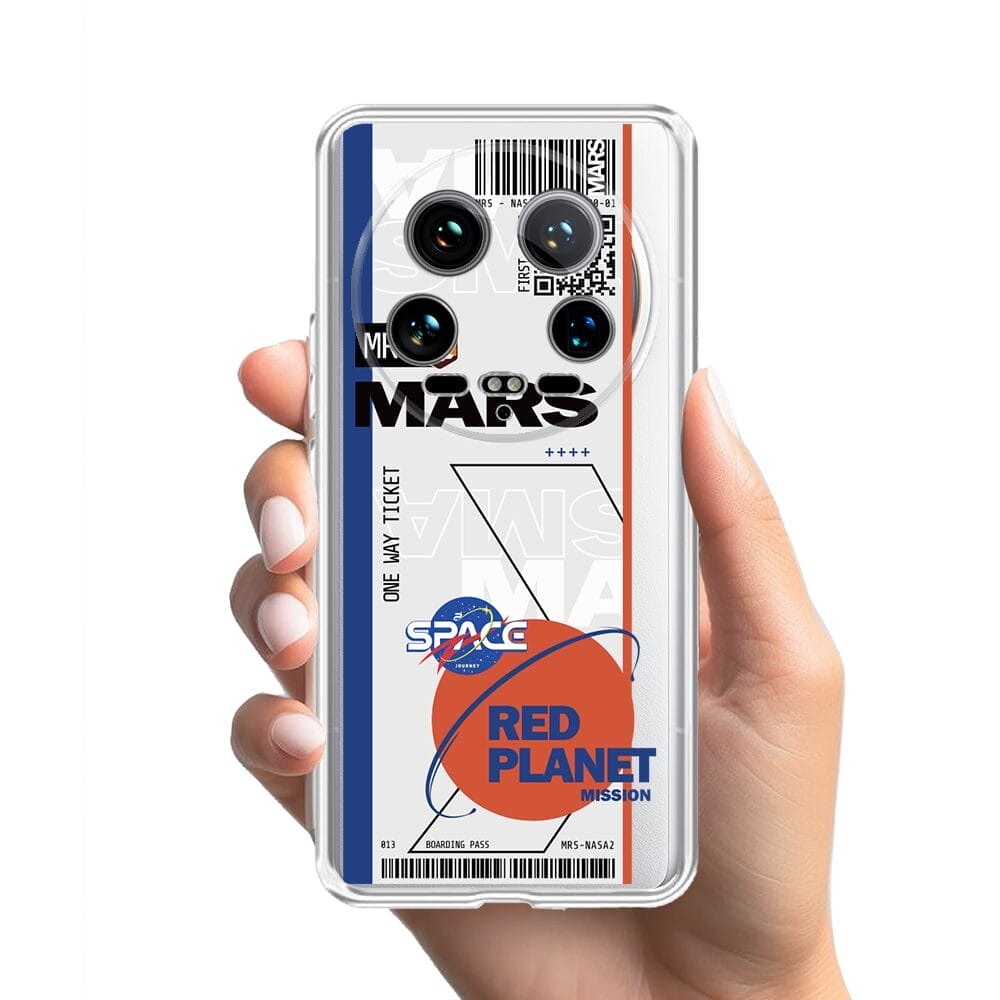 Etui do Xiaomi 14 Ultra przeźroczyste, silikonowe Flexi, bilet na Mars - obrazek 2
