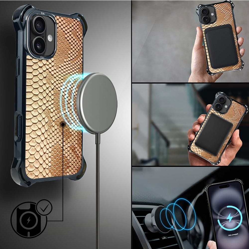 Etui do iPhone 16 Plus IBIZU DropGuard Ultra z MagSafe, Zew Natury, Wąż - obrazek 8