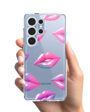 Etui do Samsung Galaxy S25 Ultra przeźroczyste, silikonowe Flexi, hologramowe usta