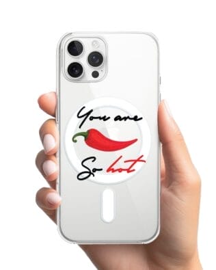 Etui do iPhone 12 Pro z MagSafe przeźroczyste, silikonowe Flexi, papryczka chilli