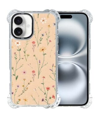 Etui iPhone 16 Plus IBIZU DropGuard Ultra z MagSafe, Pastel Bloom, Koralowa łąka