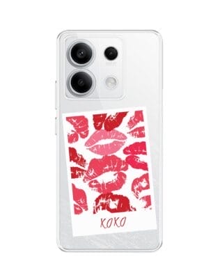 Etui do Xiaomi Redmi Note 13 Pro 5G przeźroczyste, silikonowe Flexi, pocałunki, polaroid