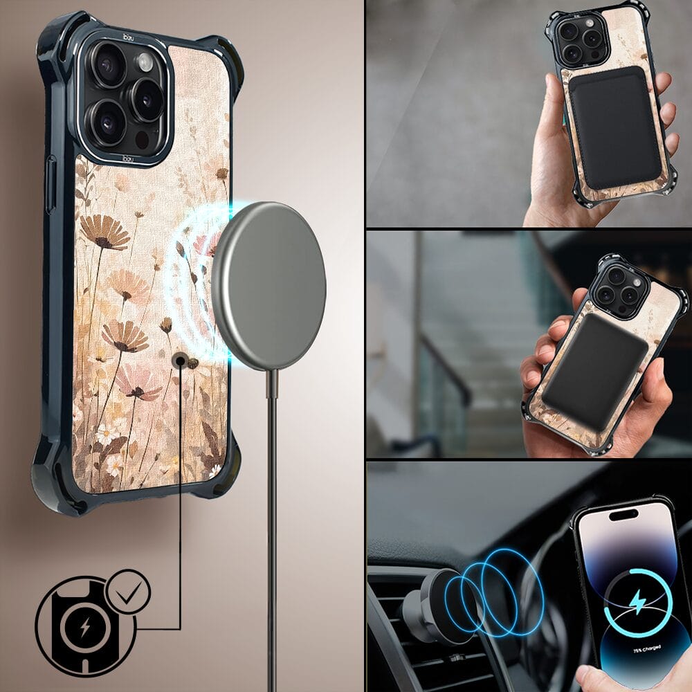 Etui do iPhone 14 Pro IBIZU DropGuard Ultra z MagSafe, Boho, Kwiatowa łąka - obrazek 8