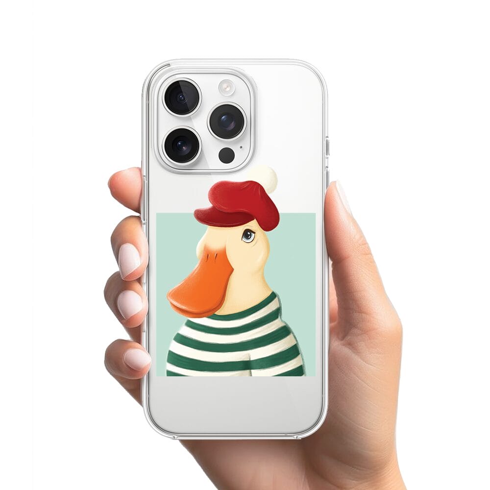 Etui do iPhone 13 Pro przeźroczyste, silikonowe Flexi, kaczuszka - obrazek 2