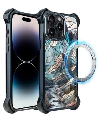 Etui do iPhone 14 Pro Max IBIZU DropGuard Ultra z MagSafe, Barwy Szkła, Górski Potok