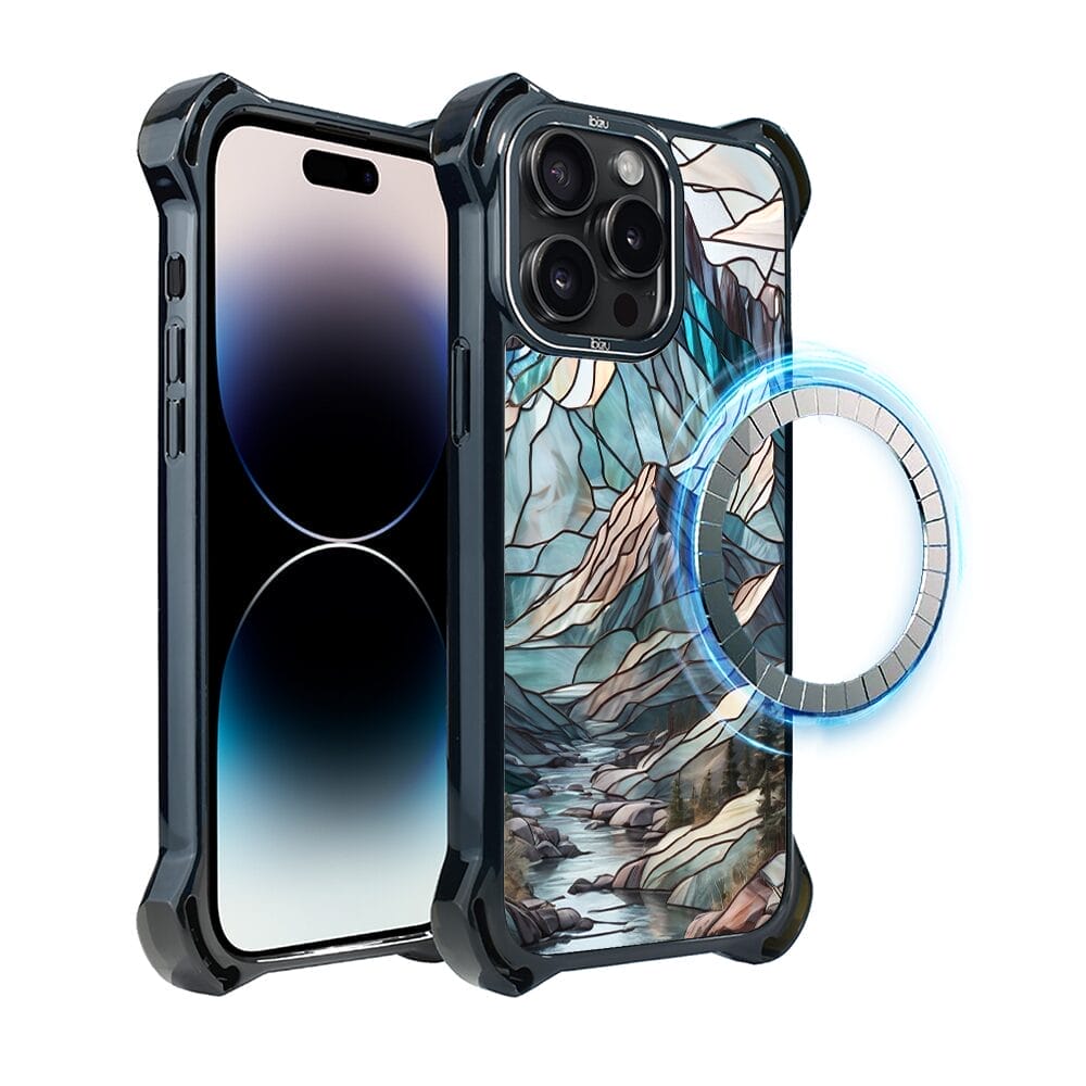 Etui do iPhone 14 Pro Max IBIZU DropGuard Ultra z MagSafe, Barwy Szkła, Górski Potok