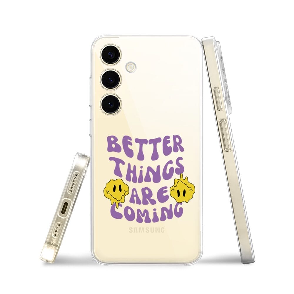 Etui do Samsung Galaxy S24 przeźroczyste, silikonowe Flexi, Better Things Are Coming - obrazek 3