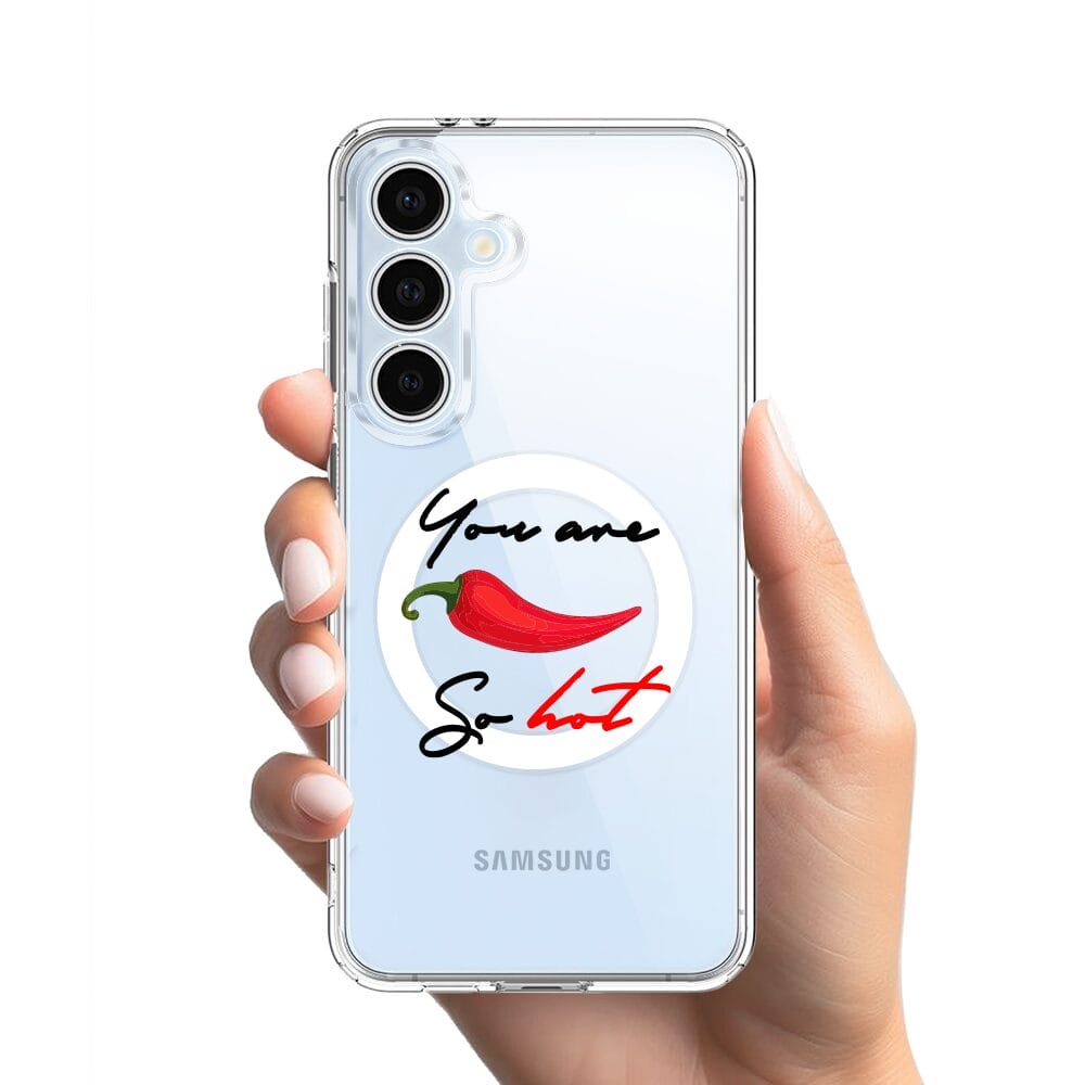 Etui do Samsung Galaxy S24 FE z MagSafe przeźroczyste, silikonowe Flexi, papryczka chilli - obrazek 2